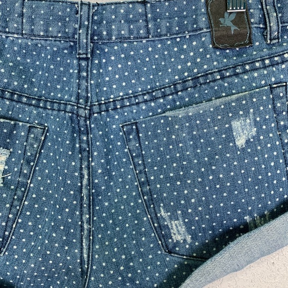 One Teaspoon polka dot destroyed bandit shorts - Picture 5 of 8